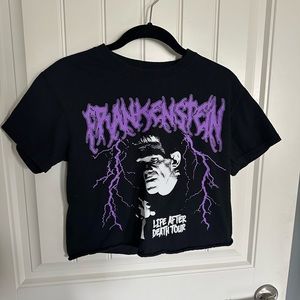 Universal Studios Frankenstein Cropped Tee Sz S